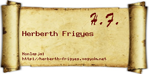Herberth Frigyes névjegykártya